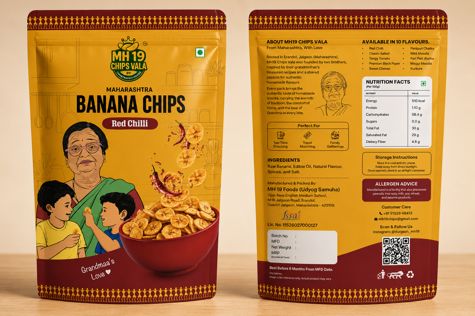 Banana Chips - Red Chilli - 160g